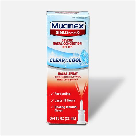 Mucinex Sinus Max Nasal Spray Clear And Cool 75 Oz