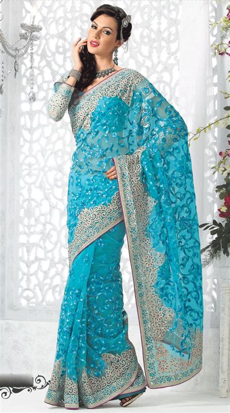 Turquoise Blue Color Saree Saree Turquoise Blue Color Bridal Designs