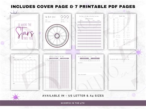 Printable Astrology Transit Tracker: Transit Journal for Tracking