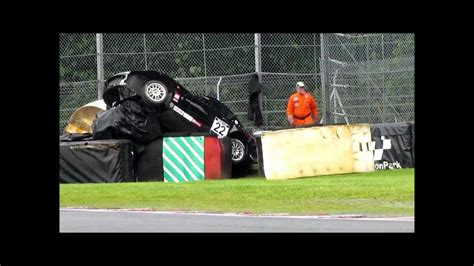 Ginetta Crash Over Barrier Lucky Marshall Youtube