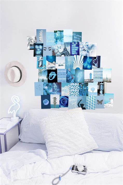 Buy Blue Wall Collage Kit Aesthetic Pictures, Bedroom Decor for Teen Girls, Wall Collage Kit ...