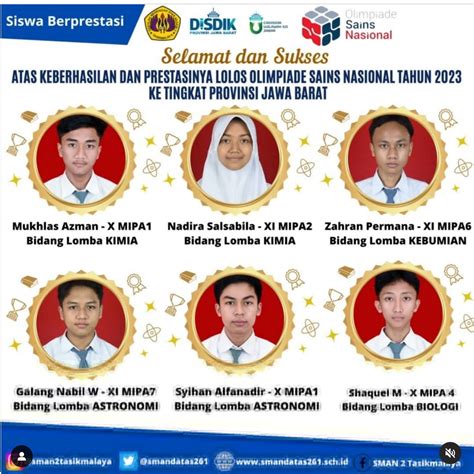 Selamat Dan Sukses Untuk Siswa Yang Lolos OSN Tahun 2023 Ke Tingkat