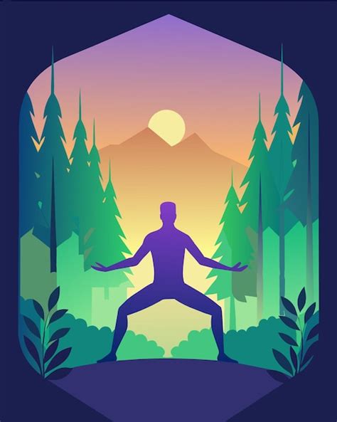 Un Hombre Est Bailando En El Bosque Con La Luna En El Fondo Vector