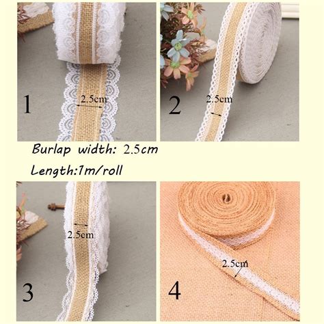 Craft Rustic Vintage Satin Bow Sisal Trim Jute Burlap Lace Edge Hessian