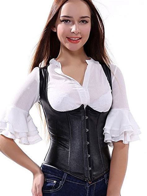 SAYFUT Women S Retro Satin Corset Shapewear Shoulder Straps Tank Waist