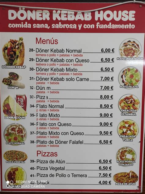 Carta Del Restaurante D Ner Kebab House Cand S