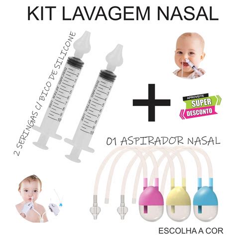 Kit Lavagem Nasal Higiene Do Nariz Aspirador Nasal Seringas C Bico