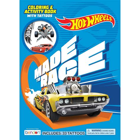 Libro Para Colorear Y Actividades Bendon Hot Wheels Con Tatuajes Venta Internacional