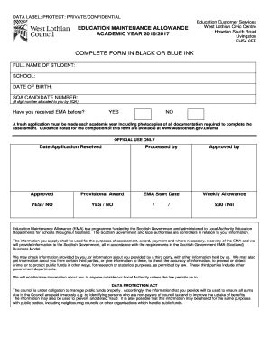 Fillable Online Complete Form In Black Or Blue Ink Westlothian Gov Uk