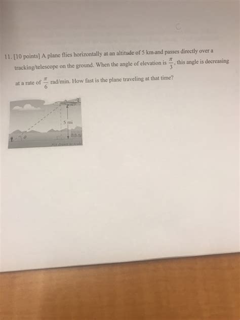 Solved 11 10 Points A Plane Flies Horizontally At An Chegg