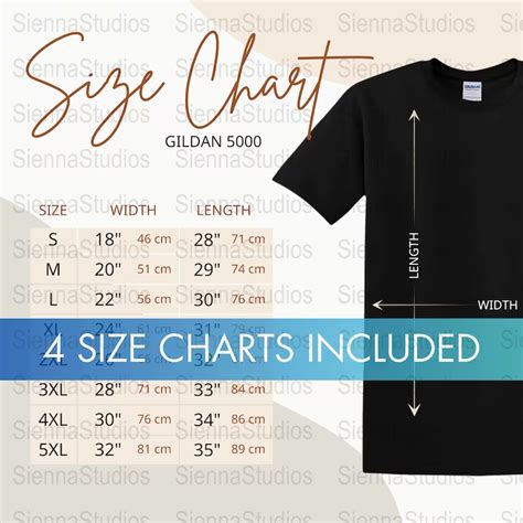 Gildan 5000 Size Chart Mockup Size Chart For Gildan 5000 Size Chart