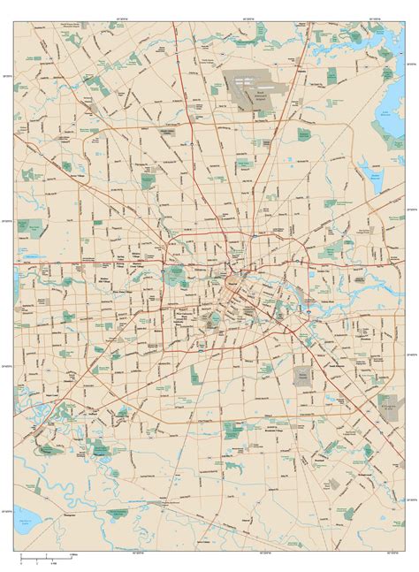 Houston Metro Area Wall Map By Map Resources Mapsales