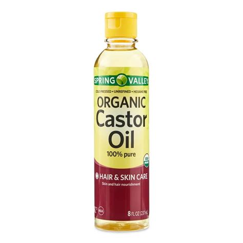 Spring Valley Cold Pressed Castor Oil Unrefined And Hexane Free