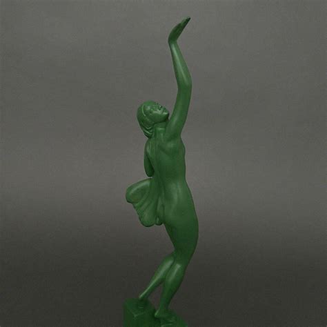 Art Deco Statue Of Nude Female Dancer By Fayral Max Le Verrier 1930s