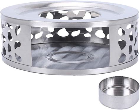 PTCOME Stainless Steel Teapot Warmer Base With Hollow Frame Design