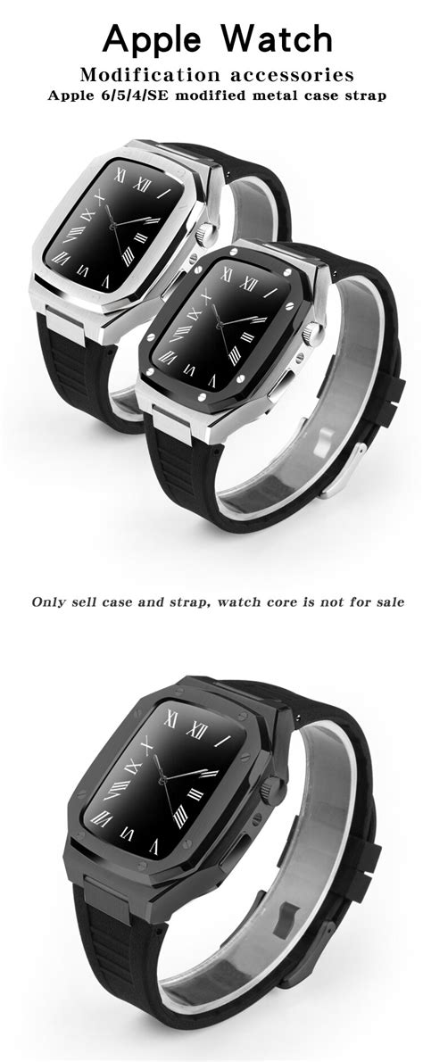 Modification Kit Ready Stock 44mm 45mm 41mm Rubber Strap And Stainless Steel Watch Case For Apple