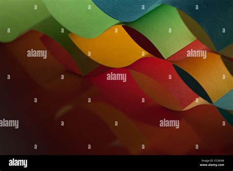 Background Macro Image Of Colored Origami Pattern Made Of Curved Sheets