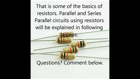 Basic Electronic Components Part One Resistors Youtube