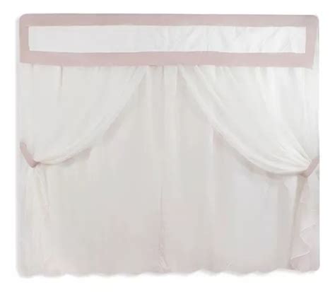 Cortina Bandô C Voil 1 70 Mts Quarto Bebê Cor Nude Frete grátis