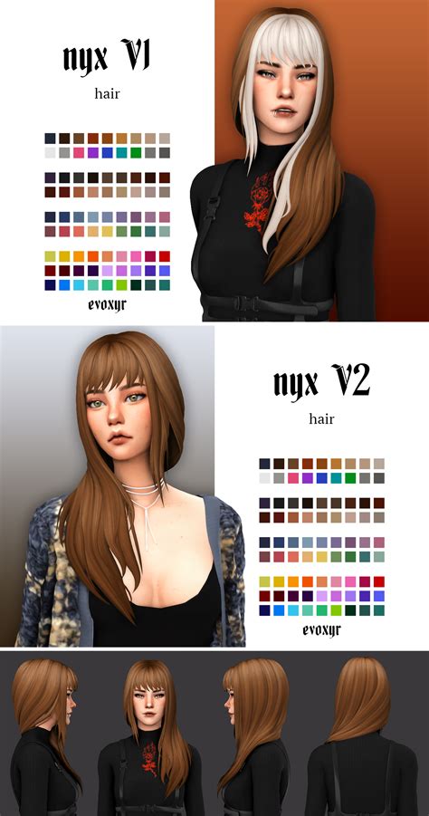 Nyx V V Hairs Evoxyr Sims Hair Sims Sims