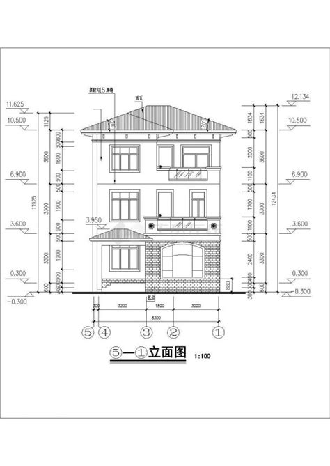 某豪华小区三层别墅建筑施工图（共13张）联排别墅土木在线