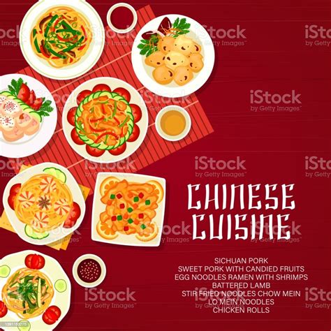 Chinese Cuisine Food Asian Noodles Menu Cover Stock Illustration Download Image Now Cooking