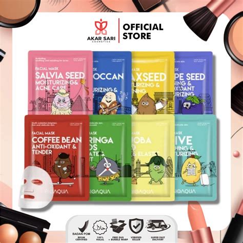 Jual Bioaqua Sheet Mask Masker Wajah Biji Buah Series Shopee Indonesia