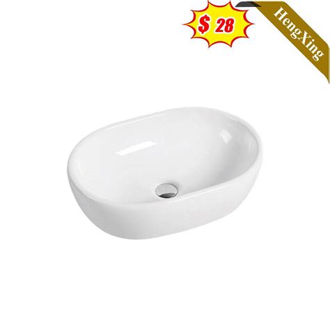 Modern Sanitary Ware White Ceramic Round Bathroom Vanity Wash Sink