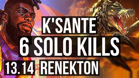 K SANTE Vs RENEKTON TOP 66 Winrate 6 Solo Kills 7 2 5 KR