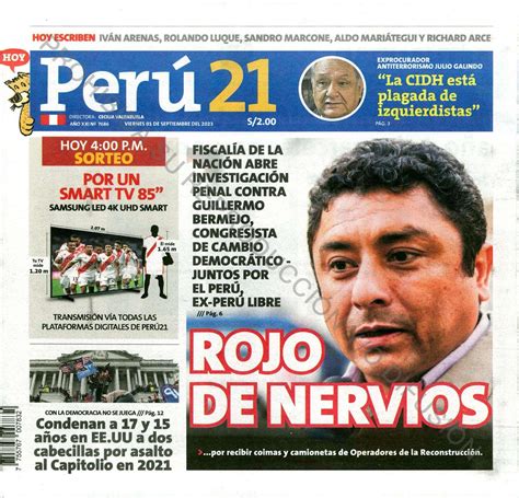 Portadas De Principales Diarios A Nivel Nacional Y Regional Viernes