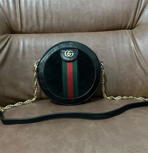 Gucci Made In Italy Kulit Asli Mix Suede Fesyen Wanita Tas Dompet