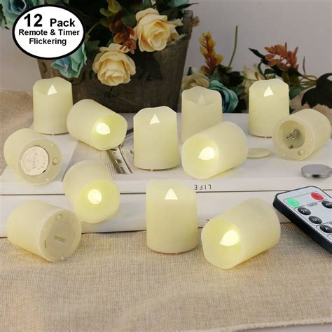 Led Tea Lights Flameless Candles Electric Tealights With Remote And Timer Unscented Outdoor