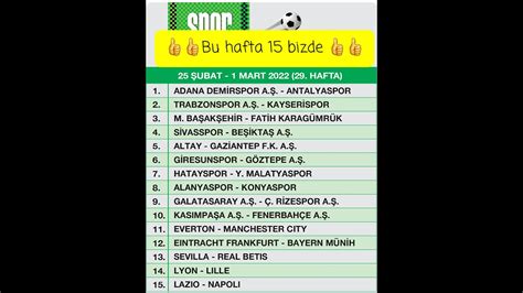 Spor Toto 29 Hafta Tahminleri YouTube