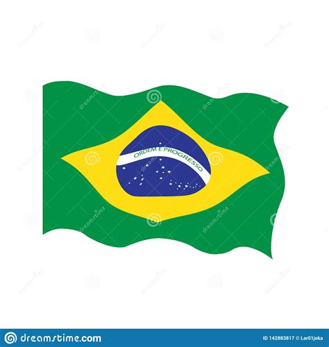 Bandeira De Ondula o De Brasil Ilustração do Vetor Ilustração de