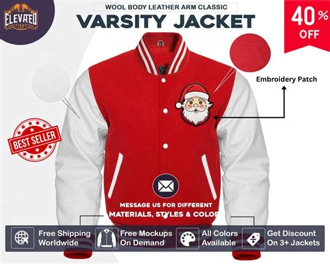 Red Custom Varsity Letterman Jacket Personalized Embroidery Etsy