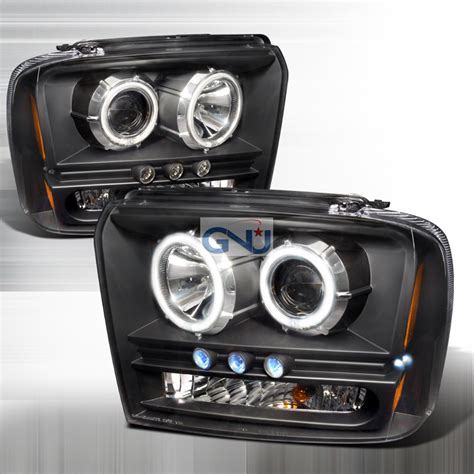 Ford Super Duty 2005 2007 Black Ccfl Halo Projector Headlights By Spec