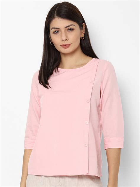 Buy Allen Solly Woman Pink Button Detail Top Tops For Women 16469606