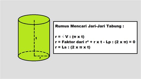 Rumus Mencari Jari Jari Tabung Dan Contoh Soalnya Cilacap Klik