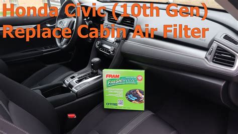 Honda Civic 10th Gen Replace Cabin Air Filter YouTube