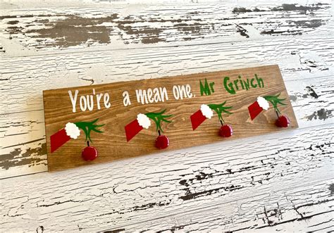 Rustic Barn Board Style Stocking Holder The Grinch Stocking Etsy