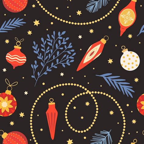 Premium Vector Christmas And New Year Seamless Pattern