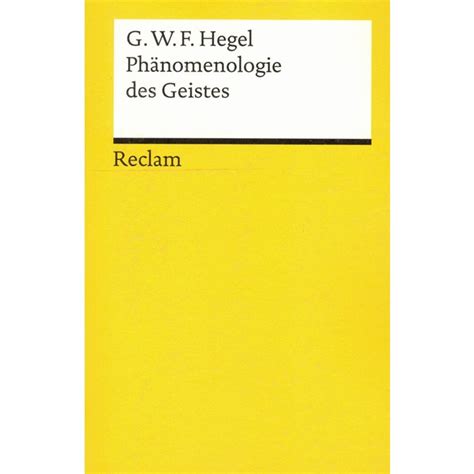 Hegel Georg Wilhelm Friedrich Phänomenologie des Geistes UZ Shop