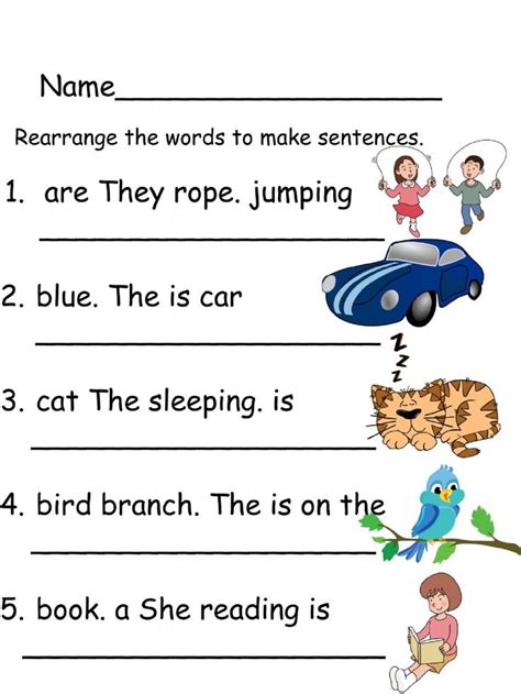 Making Sentences With Pictures Worksheets