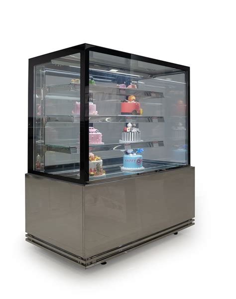 Pastry Big Showcase Glass Cooler Front Open Display Cake Cabinet