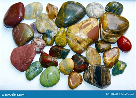 Collection of Polished Rocks Stock Image - Image of mineral, smooth: 91578439