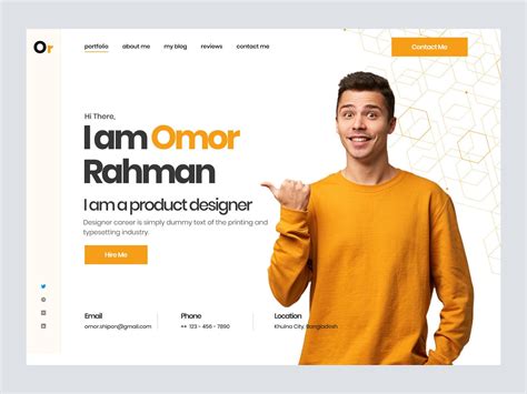 Personal Portfolio Web Header Graphic By Teezone · Creative Fabrica