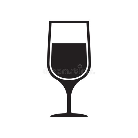 Wijnglasvector Het Pictogram Van Het Wijnglas Symbool Stock