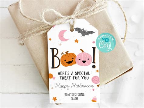 Printable Boo Heres A Special Treat For You Halloween T Tag Happy