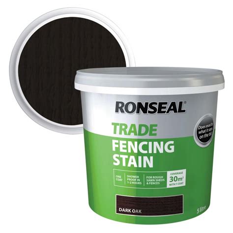 Ronseal Fence Stain Dark Oak 5ltr Selco