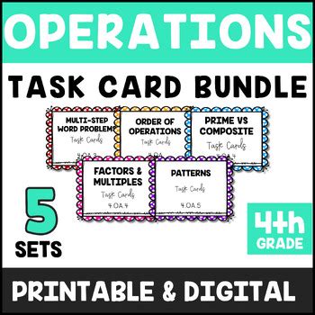 Bundle Th Grade Operations Algebraic Thinking Unit Task Cards